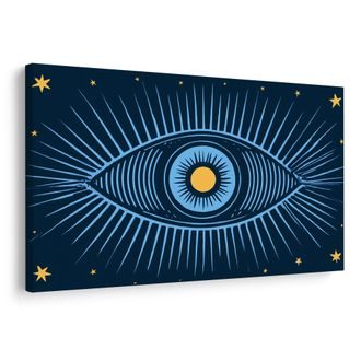 TABLEAU SUR TOILE – ŒIL MYSTIQUE DE LA NUIT ÉTOILÉE - TABLEAUX PAR THÈME - TABLEAUX