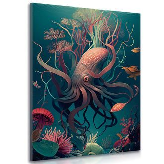 CANVAS PRINT SURREALISTIC CUTTLEFISH - PICTURES UNDERWATER WORLD - PICTURES