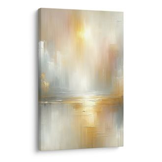 КАРТИНА НА ПЛАТНО – НЕЖНА ЗЛАТНА АБСТРАКЦИЯ НА ПЕЙЗАЖ - КАРТИНИ - 🔥 ТОТАЛНА РАЗПРОДАЖБА