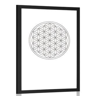 POSTER WITH MOUNT BLACK AND WHITE MANDALA - MOTIFS FROM OUR WORKSHOP - POSTERS