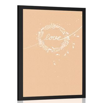Plakat s natpisom Love u minimalističkom dizajnu