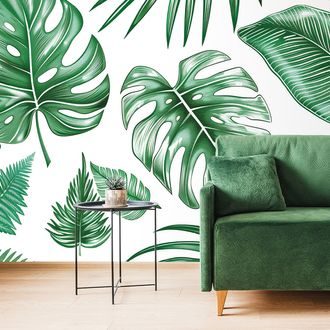 SAMOLEPÍCÍ TAPETA MODERNÍ ZELENÉ LISTY - SAMOLEPÍCÍ TAPETY - TAPETY