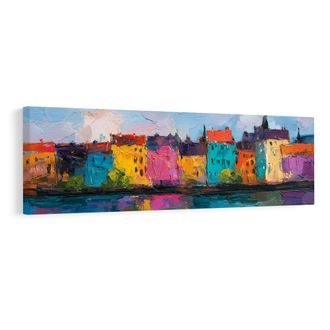 KÉP ÉLÉNK SZÍNEK VÁROSI TÁJKÉPE - SZÍNES HÁZAK - KÉPEK