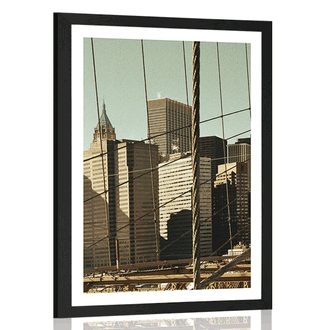 POSTER MIT PASSEPARTOUT MANHATTAN - STÄDTE - POSTER