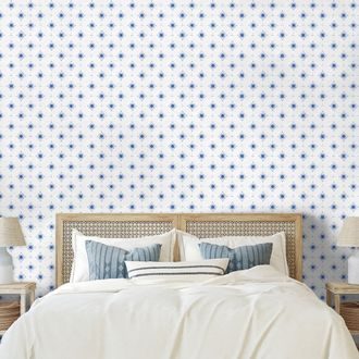 FOTOTAPETA MODRÉ KVĚTINOVÉ ORNAMENTY - VZOROVANÉ TAPETY - TAPETY