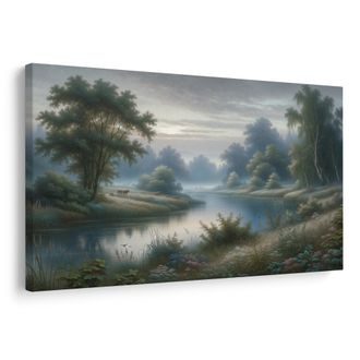 OBRAZ ŘEKA V OPARU - OBRAZY PŘÍRODY A KRAJINY - OBRAZY