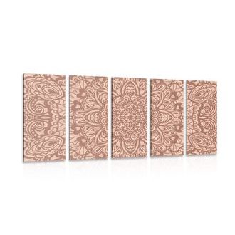 5-DÍLNÝ OBRAZ KVĚTINOVÁ MANDALA - OBRAZY FENG SHUI - OBRAZY