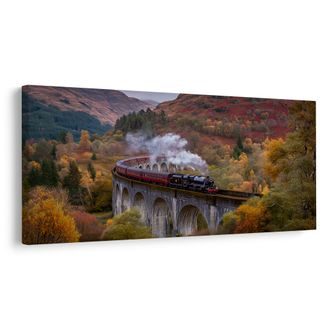 OBRAZ PODZIMNÍ KRAJINA S VLAKEM - OBRAZY PŘÍRODY A KRAJINY - OBRAZY