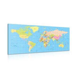 OBRAZ MAPA NA MODRÉM POZADÍ - OBRAZY MAPY - OBRAZY