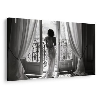 OBRAZ TICHÝ MOMENT NA BALKONĚ - OBRAZY ŽENY - OBRAZY