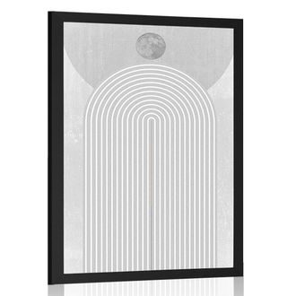 PLAKÁT MODERNÍ ŠEDÁ DUHA MID-CENTURY - MOTIVY Z NAŠÍ DÍLNY - PLAKÁTY