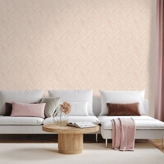 SAMOLEPÍCÍ TAPETA ELEGANTNÍ BÉŽOVÁ TEXTURA KOŠÍKOVÉ VAZBY - VZOROVANÉ TAPETY - TAPETY