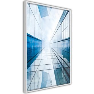 Plagát modré okná mrakodrapu - Steel and Glass