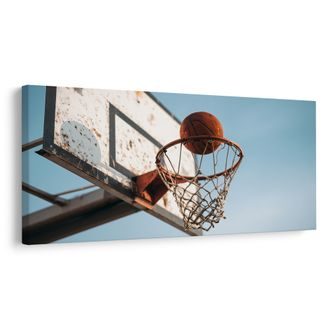 OBRAZ MÍČ V BASKETBALOVÉM KOŠI - OBRAZY MĚSTA - OBRAZY