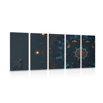 5-DÍLNÝ OBRAZ LUXUSNÍ MANDALA - OBRAZY FENG SHUI - OBRAZY