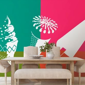 SELF ADHESIVE WALLPAPER POP ART ICE CREAM - SELF-ADHESIVE WALLPAPERS - WALLPAPERS