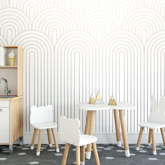 TAPETA STÍNOVANÝ VZOR DUHY MID-CENTURY - VZOROVANÉ TAPETY - TAPETY