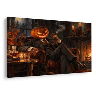 OBRAZ DÝŇOVÝ GENTLEMAN U KRBU - HALLOWEENSKÉ A HOROROVÉ OBRAZY - OBRAZY