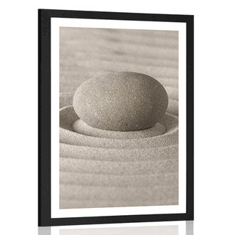 POSTER WITH MOUNT RELAXATION STONE - FENG SHUI - POSTERS