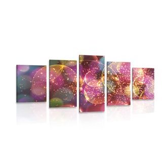 5-DÍLNÝ OBRAZ TŘPYTIVÁ ABSTRAKCE - ABSTRAKTNÍ OBRAZY - OBRAZY