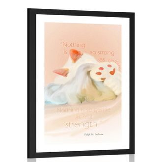 AFFICHE – CITATION SUR LA FORCE ET LA DOUCEUR AVEC PASSE-PARTOUT - MOTIFS DE NOTRE ATELIER - AFFICHES