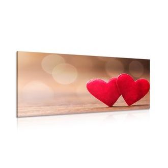 CANVAS PRINT SYMBOLS OF LOVE ON AN INTERESTING TEXTURE - PICTURES LOVE - PICTURES