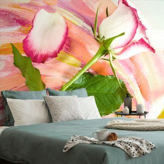 WALL MURAL RAINBOW ROSE - WALLPAPERS FLOWERS - WALLPAPERS