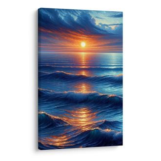 OBRAZ SLUNEČNÍ ODRAZ NA VLNÁCH - OBRAZY VÝCHOD A ZÁPAD SLUNCE - OBRAZY