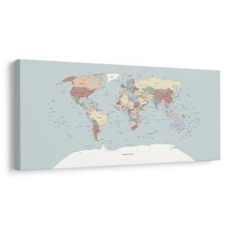 OBRAZ NA KORKU MAPA SVĚTA V BAREVNÉM PROVEDENÍ - PICTURES ON CORK - PICTURES