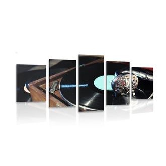 5-DÍLNÝ OBRAZ GRAMOFON S VINYLOVOU DESKOU - 5-DÍLNÉ OBRAZY - TOTÁLNÍ VÝPRODEJ 🔥