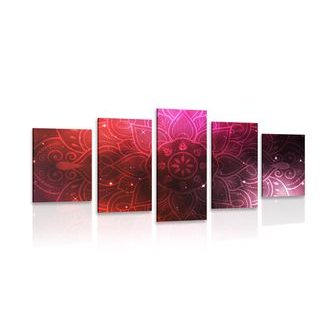 5-DÍLNÝ OBRAZ MANDALA S GALAKTICKÝM POZADÍM - OBRAZY FENG SHUI - OBRAZY