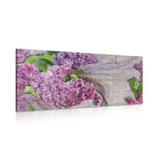 Picture of lilac flowers on canvas