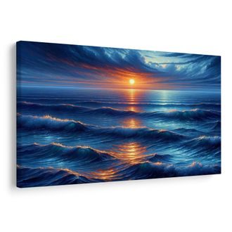 WANDBILD SONNENUNTERGANG ÜBER DEM OZEAN - BILDER VON SONNENAUFGANG UND SONNENUNTERGANG - BILDER