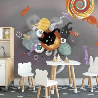 SELF ADHESIVE WALLPAPER HALLOWEEN SWEETS - SELF-ADHESIVE WALLPAPERS - WALLPAPERS