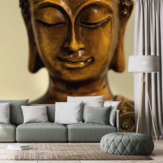 WALL MURAL BRONZE HEAD OF BUDDHA - WALLPAPERS FENG SHUI - WALLPAPERS