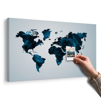 OBRAZ NA KORKU MAPA SVĚTA V DESIGNU VEKTOROVÉ GRAFIKY - OBRAZY NA KORKU - OBRAZY
