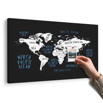 OBRAZ NA KORKU MAPA SVĚTA V MODERNÍM PROVEDENÍ - OBRAZY NA KORKU - OBRAZY