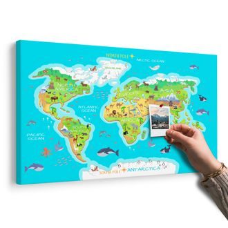 SLIKA NA PLUTU ZEMLJOPISNI ZEMLJOVID SVIJETA ZA DJECU - SLIKE NA PLUTU - SLIKE