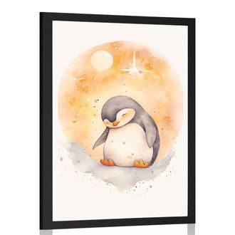 POSTER VERTRÄUMTER PINGUIN - TRÄUMERISCHE TIERE - POSTER