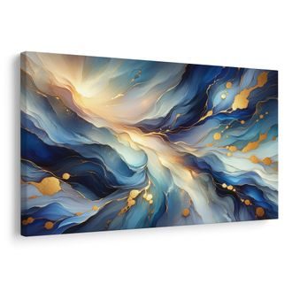 OBRAZ MODROZLATÝ PROUD SVĚTLA - OBRAZY ABSTRAKTNÍ TVARY - OBRAZY