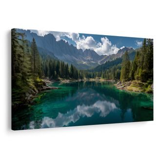 OBRAZ HORSKÉ JEZERO V LESE - OBRAZY JEZERA - OBRAZY