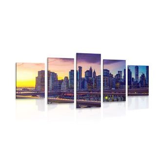 5-PIECE CANVAS PRINT BUSY CITY - PICTURES OF CITIES - PICTURES