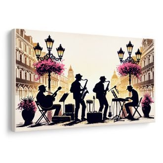 OBRAZ JAZZOVÁ KAPELA V ULICÍCH - OBRAZY MĚSTA - OBRAZY