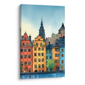 KÉP SZÍNES HÁZAK AZ ÓVÁROSBAN - SZÍNES HÁZAK - KÉPEK