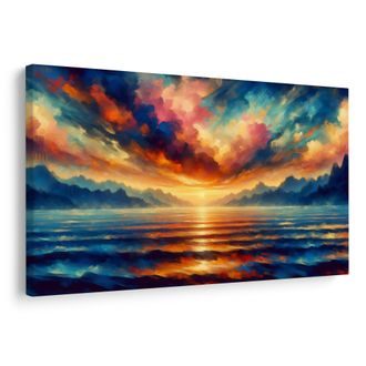 OBRAZ ZÁPAD SLUNCE NAD OCEÁNEM - OBRAZY MOŘE A PLÁŽ - OBRAZY