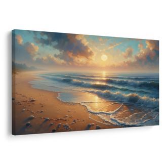 OBRAZ KLIDNÉ VLNY PŘI ÚSVITU - OBRAZY VÝCHOD A ZÁPAD SLUNCE - OBRAZY