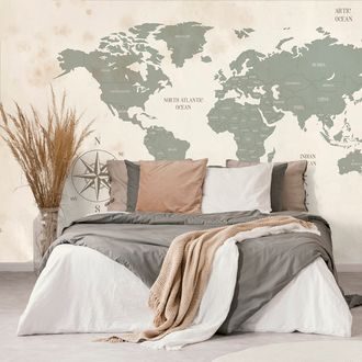 SAMOLEPÍCÍ TAPETA DECENTNÍ MAPA SVĚTA - SAMOLEPÍCÍ TAPETY - TAPETY