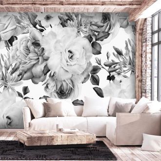 Self adhesive wallpaper black & white rose