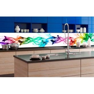 SELF ADHESIVE PHOTO WALLPAPER FOR KITCHEN WITH COLOURED SMOKE - WALLPAPERS