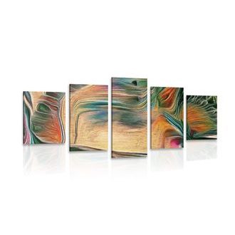 5-DÍLNÝ OBRAZ PSYCHADELICKÁ ABSTRAKCE - ABSTRAKTNÍ OBRAZY - OBRAZY